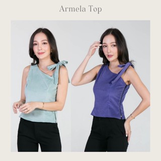 Armela One Shoulder Top เสื้อไหล่เดียวผูกโบว์ที่ไหล่อีกข้าง