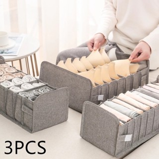 3PCS Underwear Storage Box Socks Bra Underpants Foldable Drawer Partition Closet Divider Clothes Organizer Sorting Finis