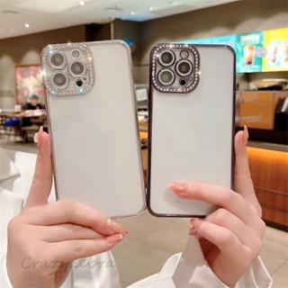 เคสโทรศัพท์มือถือ กรอบใส ประดับพลอยเทียม สําหรับ IPhone 14 Plus 13 12 11 Pro Max XS Max XR X 8 7 Plus