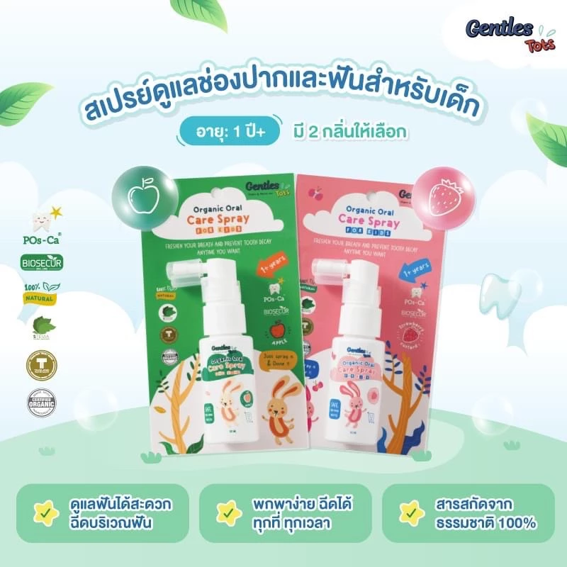 Gentles Tots สเปรย์ดูแลสุขภาพช่องปากและฟันสำหรับเด็ก 1ปี+