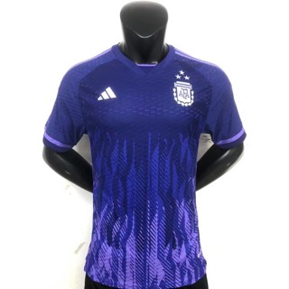 [Player Version] เสื้อเชิ้ตแขนสั้น พิมพ์ลาย World Cup Argentina away 3 ดาว คุณภาพสูง 2223