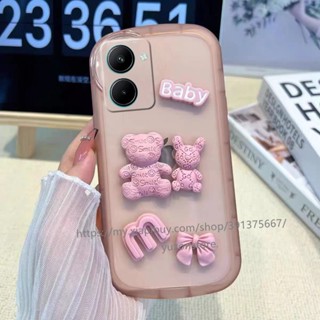 เคสโทรศัพท์มือถือแบบนิ่ม TPU Cover ใส พร้อมตุ๊กตาสามมิติ สําหรับ เรียลมี Realme 10 Pro Pro+ 9i 5G 4G C33 C30 C35 เคส Phone Case