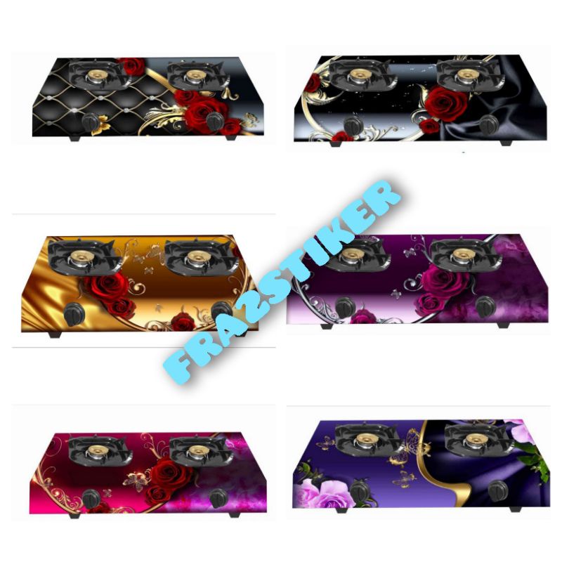 สติ๊กเกอร์ 2-BURNER GAS STOVE ที่มี BEAUTIFUL LUXURY MOTIF