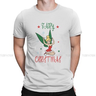 Fairy Christmas Tinkerbell Classic  Men TShirt Disney Peter Pan Film Crewneck Short Sleeve 100% Cotton T Shirt High Qual