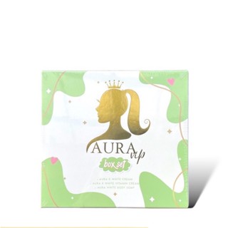 เซตครีม ออร่า วีไอพี Aura Vip Box Set ออร่าวีไอพีครีม (1เซ็ต มีครีม2 กระปุก แถมสบู่ 1 ก้อน)