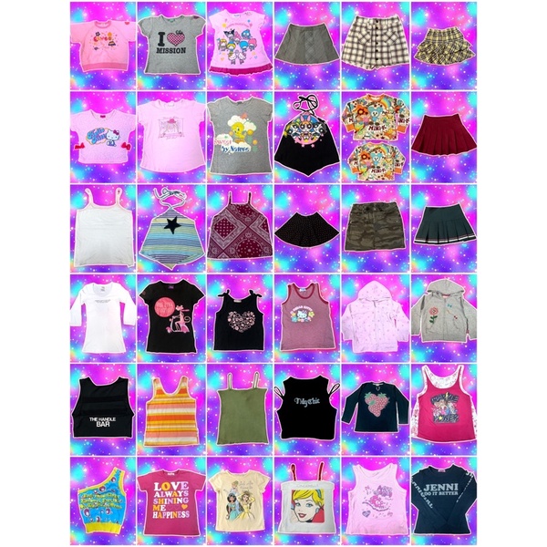 เสื้อการ์ตูน เบบี้ที babytee y2k เสื้อมือสอง กระโปรงy2k