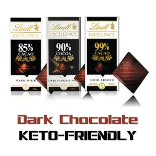 คีโต ลินด์เอ็กเซอร์แลนด์ ดาร์กช็อกโกแลต Lindt Excellence Dark Cocoa Chocolate