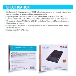 OKER USB3.0 2.5" HDD BOX OKER รุ่น ST-245 (ดำ) แบบสไลด์ออก ใช้งานง่ายมาก ด้วยตัวเองได้เลย