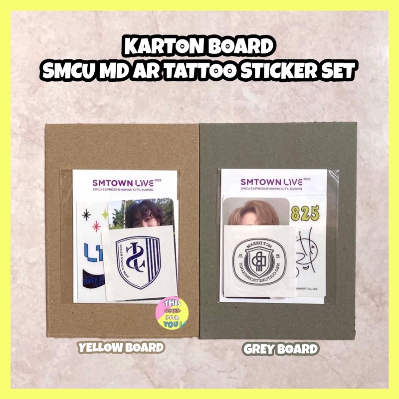 [READY] Yellow Board Grey Board YB Bot No. 30 2mm for Packing AR Tattoo Sticker + PC Set SMTOWN Live