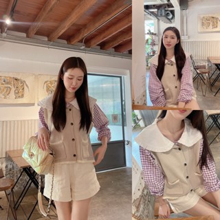 SLYQ TUSCANY WAVY KNIT VEST เสื้อกั๊กไหมพรมกระดุมหน้าดีเทลผ่าข้าง เทา เบจ ดำ