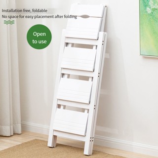 เก้ารุ่นไม้พับบันไดเก้าอี้เก้าอี้บันไดในครัวเรือน Dual-Use Step Stool ในร่ม Multi-Functional Climb