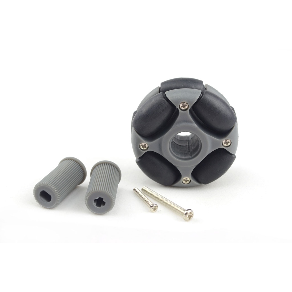 Omni wheel 48mm ล้อสีดำ วัสดุพลาสติกคุณภาพสูง (แถมข้อต่อมอเตอร์)