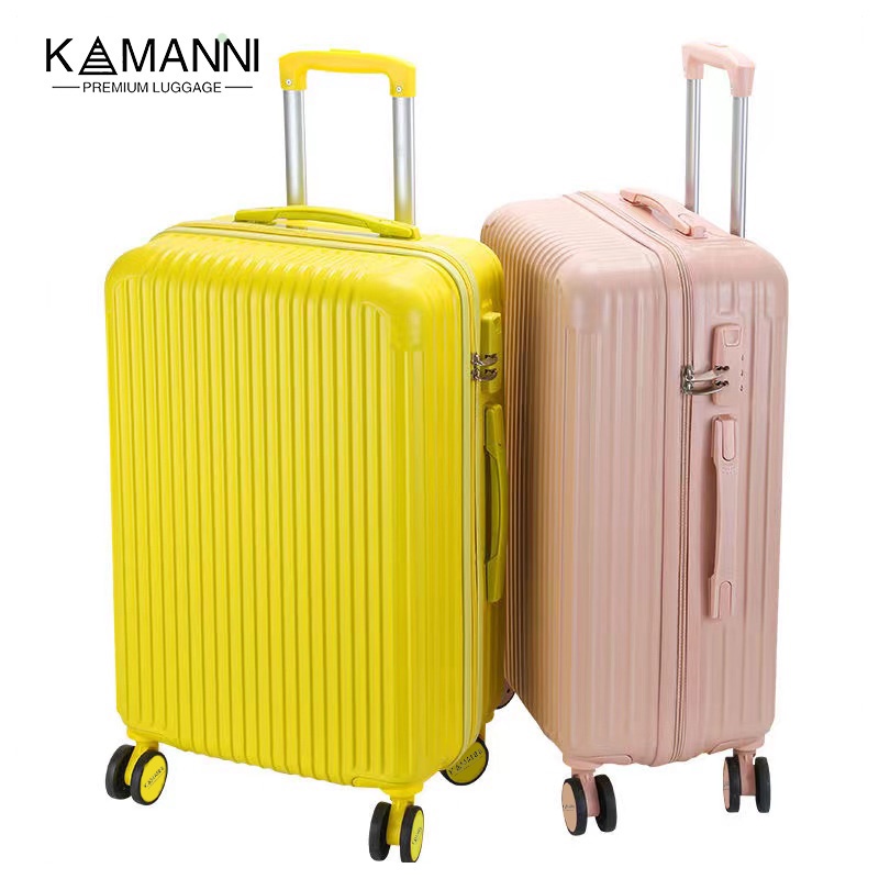 KAMANNI กระเป๋าเดิน 20 นิ้ว/ 24 นิ้ว กระเป๋าเดินทางสีแดงตาข่าย ล้อหมุน กระเป๋าเดินทาง ของขวัญนักเรียน