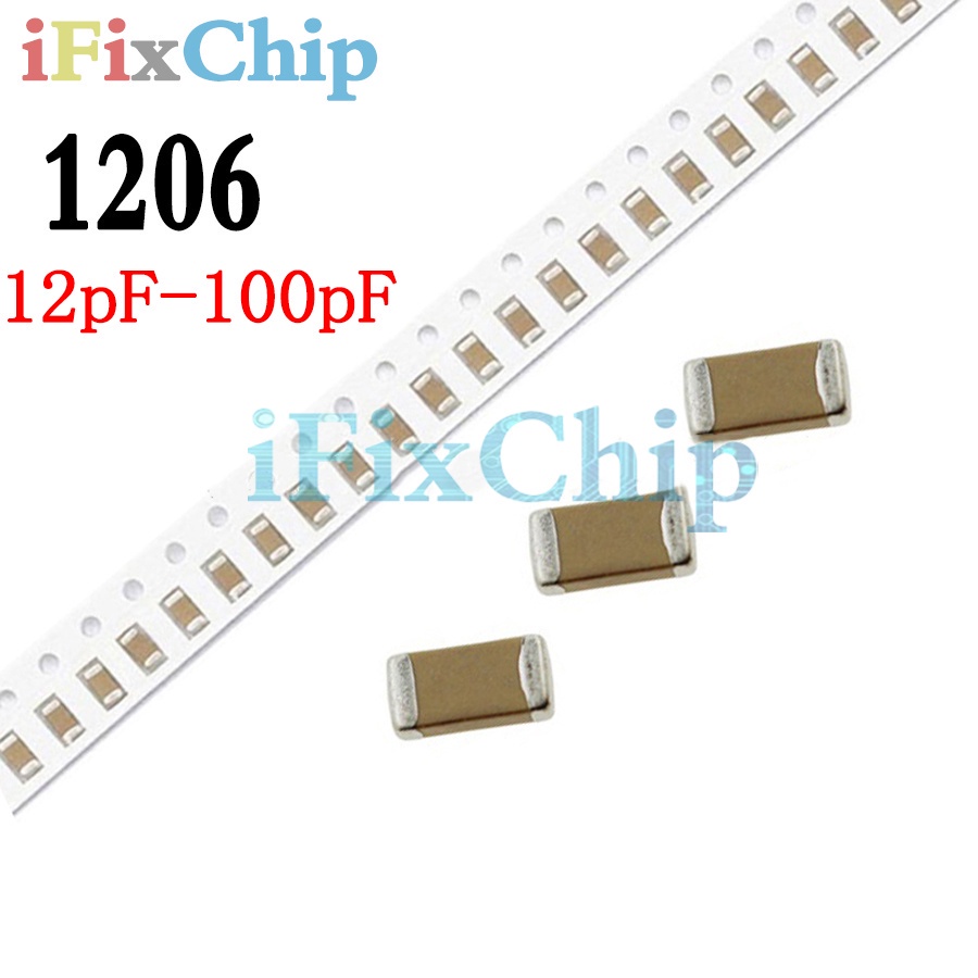 100 ชิ้น 1206 12pF-100pF 18pF 22pF 30pF 39pF 47pF 82pF SMD ตัวเก็บประจุเซรามิก