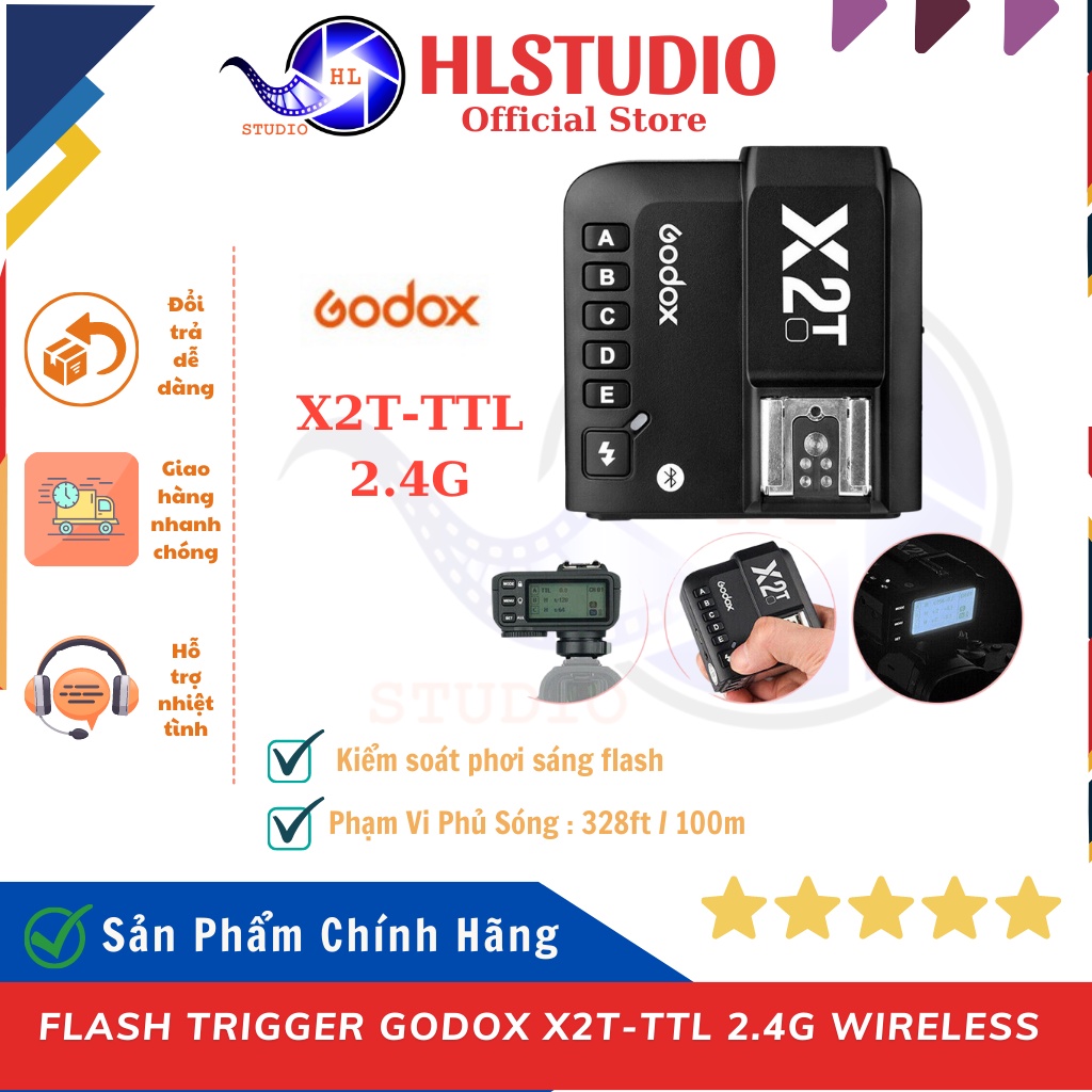 Trigger Godox X2T, X3 & FT433 HL Studio - TTL, HSS 1/8000s, สําหรับ Canon, Fuji, Olympus, Sony, Niko