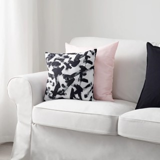 หมอน IKEA ของแท้ 100% ผ้าไมโครไฟเบอร์ TURILL ทูริลล์ หมอนอิง, ขาว-ดำ, 40x40 ซม.