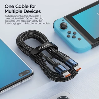 Toocki 100W Type C ถึง Type C สายชาร์จเร็ว PD 60W สายชาร์จข้อมูลอย่างรวดเร็วสําหรับ Samsung Xiaomi