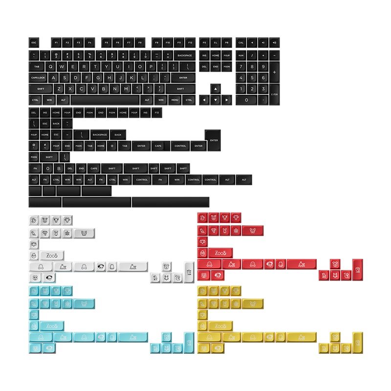 คีย์แคป AKKO PBT Double-Shot Keycap set - WOB Building Blocks (MDA profile) 282 ปุ่ม PBTKeycaps Set