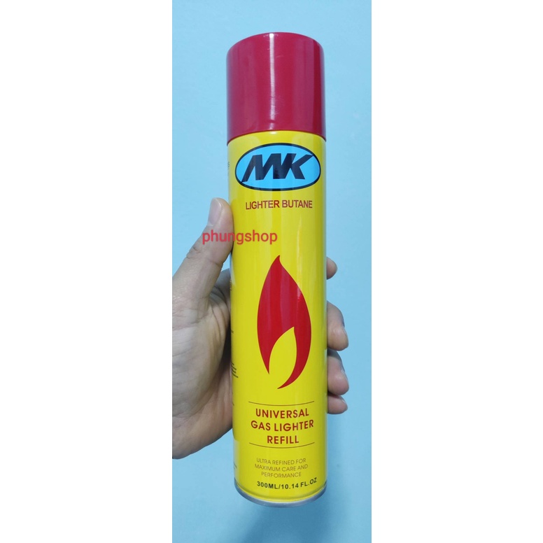 Gas Stove แก๊ส แก๊สกระป๋อง MK Lighter Butane Refill กระป๋อง เติมไฟแช็ค เตาแก๊ส 300ml 10.14FL.OZ