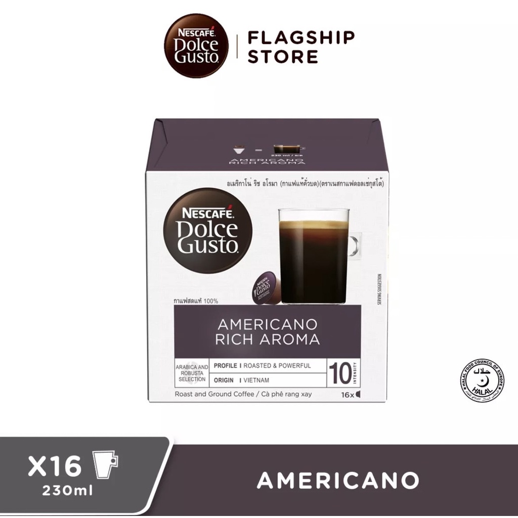 NESCAFE Dolce Gusto Americano Rich Aroma 16 Capsulesสั่งซื้อในไลฟ์ลดเพิ่ม30-50%