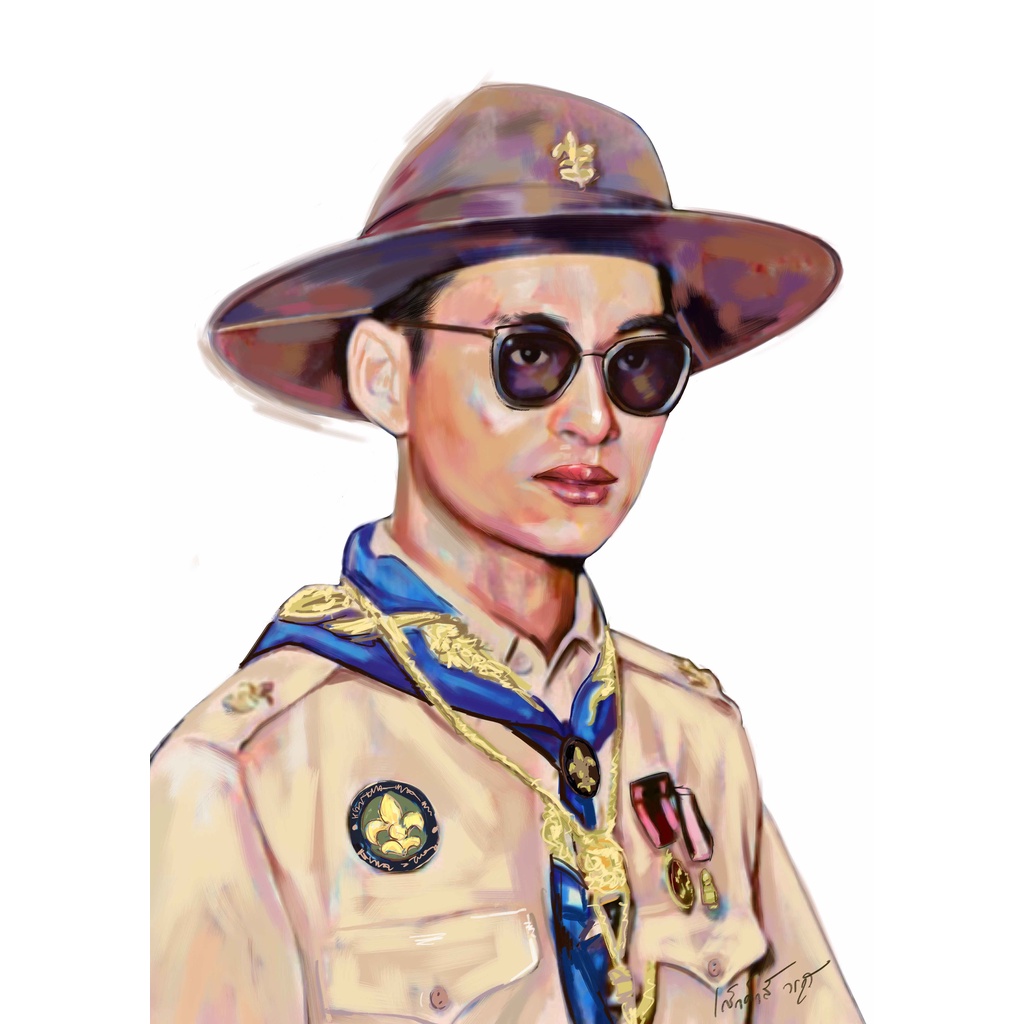 PRO-K005 ภาพวาดในหลวง ร 9 (ทรงฉลองพระองค์ชุดลูกเสือ)