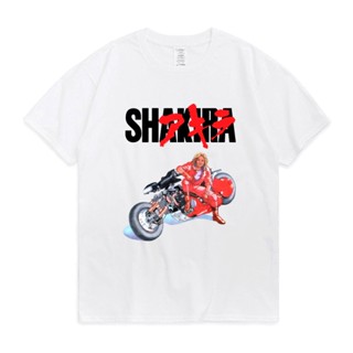 เสื้อยืดแนวสตรีท เสื้อยืด ขนาดใหญ่ พิมพ์ลายอนิเมะ Akira Shotaro Kaneda Motorcycle Tokoyo แฟชั่นสตรีท