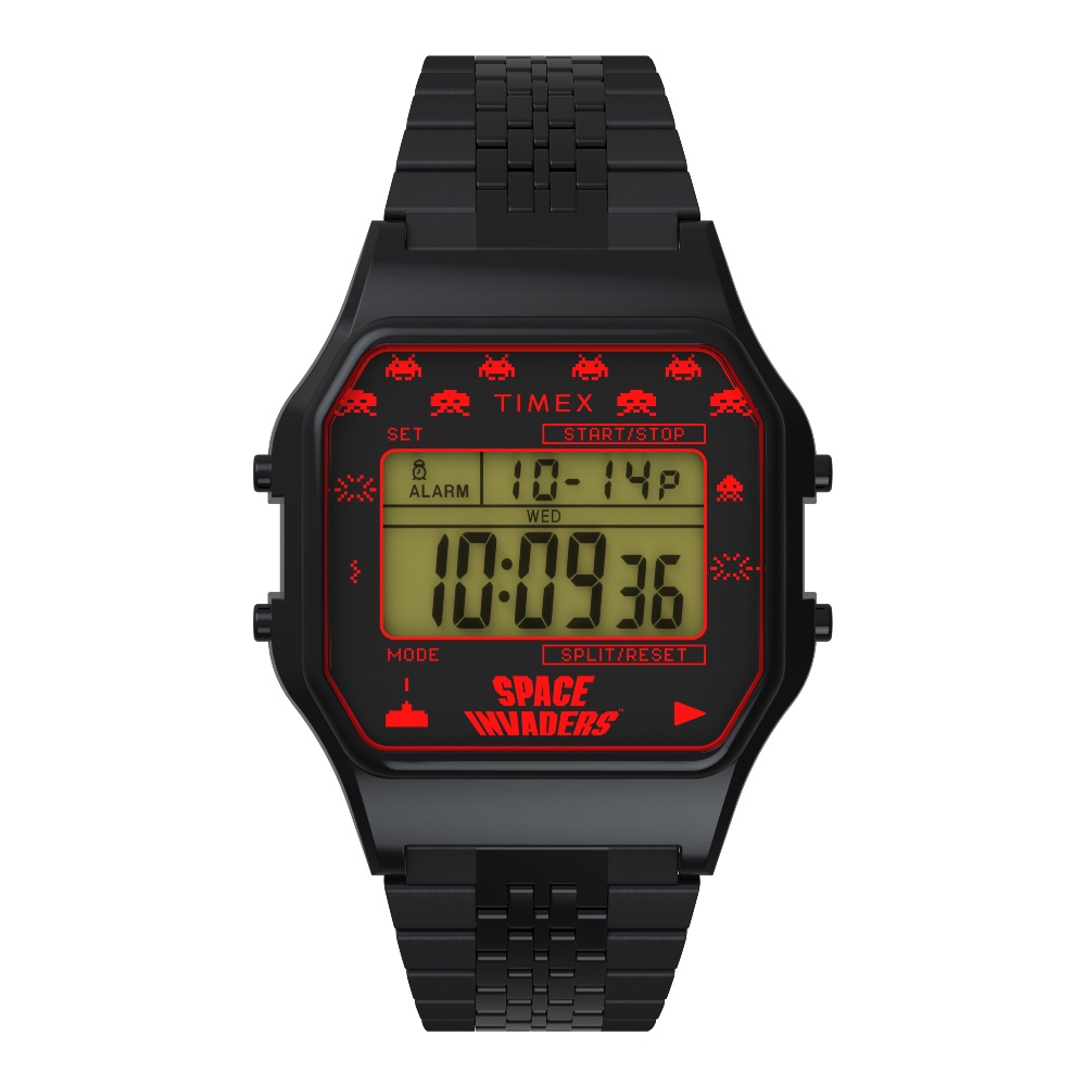 Timex TW2V30200 T80 Special Projects นาฬิกาข้อมือ Unisex สายสแตนเลส สีดำ หน้าปัด 34 มม.