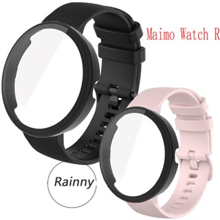 เคส Maimo Watch R gps Strap Smart Watch สายซิลิโคนนิ่ม สายสมาร์ทวอทช์ + เคสแข็ง PC กระจกกันรอย Maimo R ฟิล์มกระจกนิรภัย กรอบป้องกัน