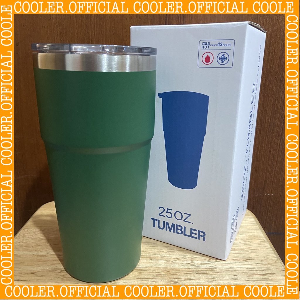 COOLER  ลด 15% สูงสุด 30.-   แก้วสแตนเลส เนื้อทราย 25 ออนซ์ สแตนเลส 304 เนื้อทราย ทนทาน ( ฝารุ่นใหม่ล่าสุด แบบสไลด์ )