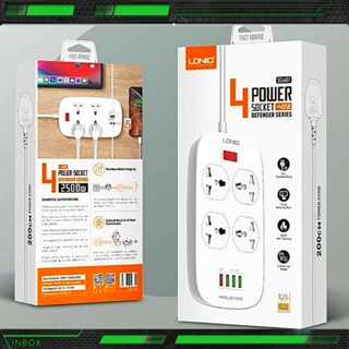 ⚡️ของแท้⚡️LDNIO SC4407 ปลั๊กพ่วง DEFENDER SERIES 4 POWER SOCKET+ 4 USB 2500W มี FAST CHARGE ปลั๊กชาร์ต