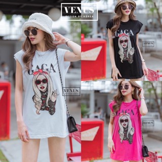 เสื้อยืดแขนล้ำสกรีนลาย (B676) venus