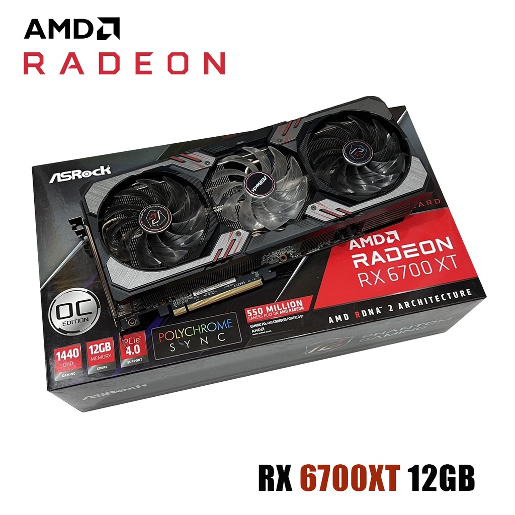 AMD Radeon RX 6700 XT Phantom Gaming D 12GB OC มือสอง