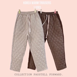 🇰🇷New🇰🇷  Korea warm joggers pants กางเกงขายาววอมผ้านวม ลายตารางงานสวย ทรงsport