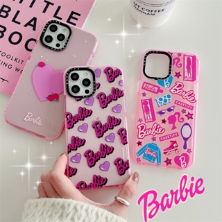 【Barbie Love Ssticker】CASETiFY เคสโทรศัพท์มือถือ ซิลิโคนนิ่ม TPU ใส กันกระแทก สําหรับ iPhone 14 pro Max 13 pro iPhone 12 pro X XR XS Max 12 11 pro Max