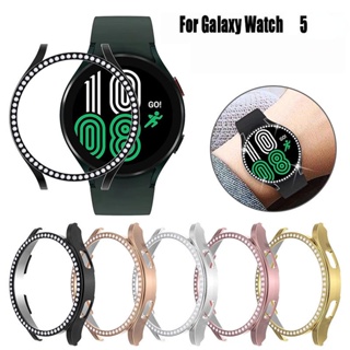 เคสนาฬิกาข้อมือ PC ประดับเพชร สําหรับ Samsung Galaxy Watch 5 44 มม. 40 มม.