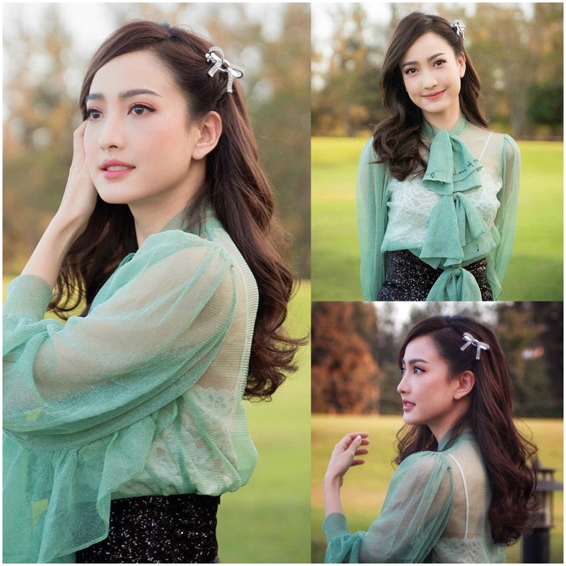 ที่คาดผมประดับเพชรงานโบว์หรูหรามาก (ไซส์ใหญ่สุดไม่เล็กนะคะ) งานเพชรเกรดพรีเมี่ยมดาราเซเลปใส่เยอะมากพร้อมส่งจากไทย