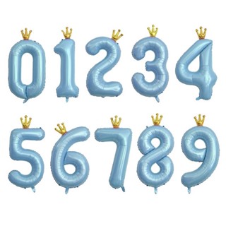 สีฟ้า Number 0-9 balloon บอลลูนตัวเลข (ขายเป็นชิ้น)(TOY631)
