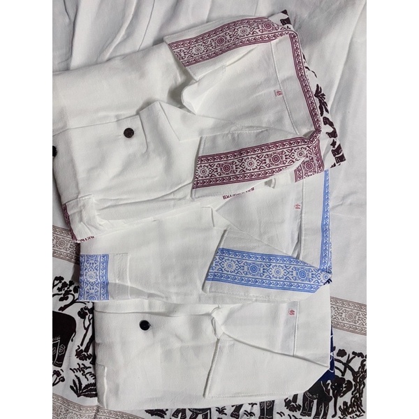 เสื้อผ้าฝ้ายเนื้อนิ่ม คอปก พิมพ์ลายช้าง #4