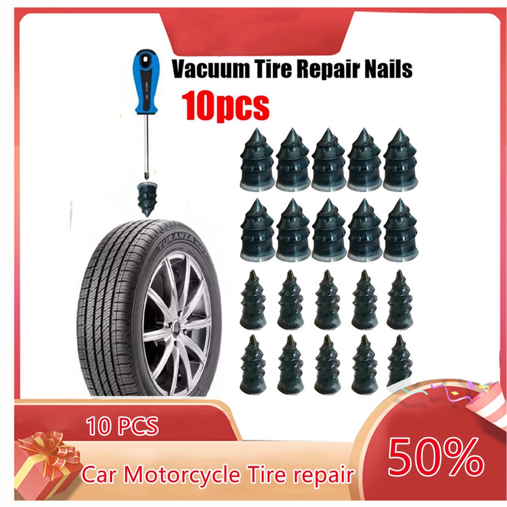 10Pcs Vacuum Tyre Repair Nail Kit Universal Tubeless Rubber Nail Tire