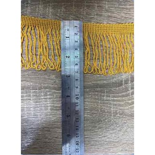 เทปแต่งชายครุยสีเหลืองพระขนาด7ซม.เมตรละ60฿