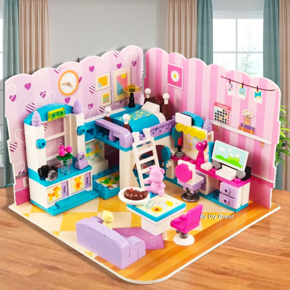 🌤️🎖️Compatible Lego Friends Lepin Girls House Minifigures Bedroom 3In1 DIY Building Blocks Toys For Kids Birthday