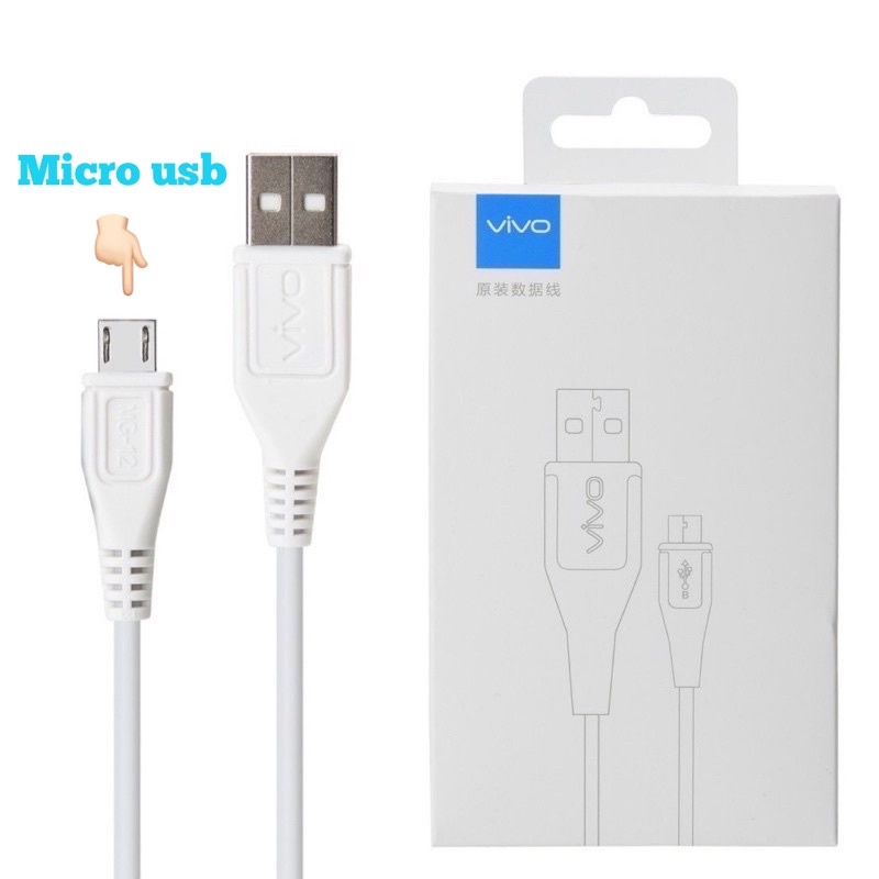 สายชาร์จ VIVO  Micro USB แท้  ยาว 1เมตร รองรับกระแสไฟ 5V 2A ใช้ได้กับ VIVO S1 V11 Y11 Y17 Y19 Y20 Y91i Y91 Y81 Y81i Y91C