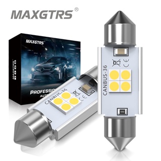 Maxgtrs หลอดไฟ LED 3030 C5W 28 มม. 31 มม. 36 มม. 39 มม. 41 มม. 44 มม. สําหรับติดป้ายทะเบียนรถยนต์ 2 ชิ้น