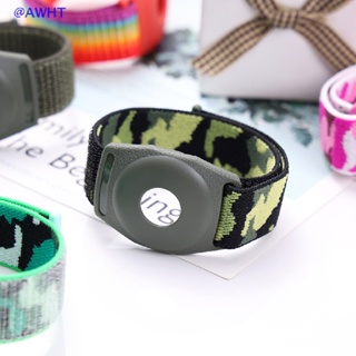 Awht สายรัดข้อมือไนล่อน สําหรับเด็ก เข้ากันได้กับ Apple Airtag เคสป้องกัน GPS เคสติดตาม สําหรับ Apple Airtags ป้องกันการสูญหาย แท็กอากาศ เคสป้องกัน พร้อมสร้อยข้อมือไนลอน ใหม่