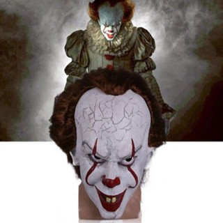 หน้ากากคอสเพลย์ It Stephen Kings Mask Pennywise Horror Clown Joker สําหรับปาร์ตี้ฮาโลวีน