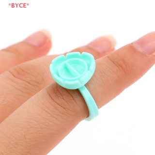 Byce&gt; ใหม่ ถ้วยใส่กาวต่อขนตา ทรงหัวใจ ลายดอกไม้ 100 ชิ้น