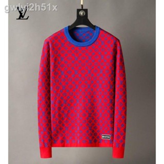 ◙✐【Ready stock】red hologram LV sweater/Black Mirror neutral brand