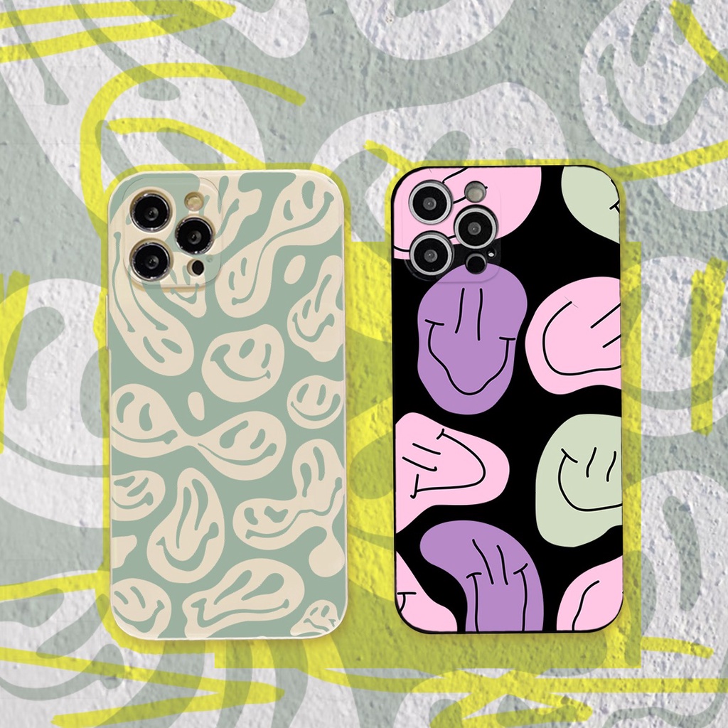 PRINTING LENS PROTECTOR Happy Smile case vivo v30 Pro y03 y18 y28 4G 100 5G y02 f4 12i m4 pro infini