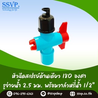 สปริงเกอร์ หัวฉีดสเปร์ด้านเดียว 180 องศา ขนาดรูน้ำ 2.5 มม. พร้อมวาล์วPVC ขนาด 1/2" (4หุน) รุ่น HS-025-V1