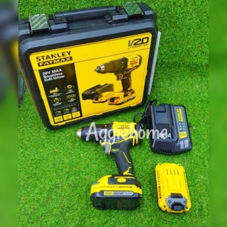 STANLEY สว่านไร้สาย 20V. รุ่น SBD710D2K มอเตอร์ Brushless หัวจับ 13มม. สว่าน เครื่องมือช่าง สว่าน